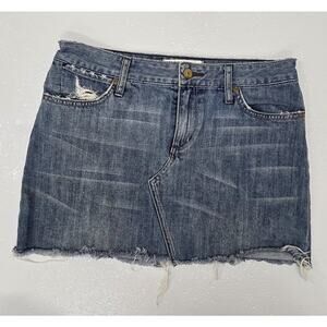 Vintage Paperdenim & cloth Mini Skirt Raw Hem Distressed Y2K Style Size 28/6